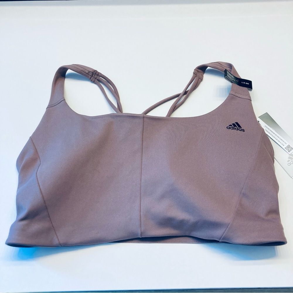 Adidas‎ CoreFlow Studio Sports Bra Womens L D-DD HL8566 Strappy Yoga PIlates NEW - Picture 3 of 10